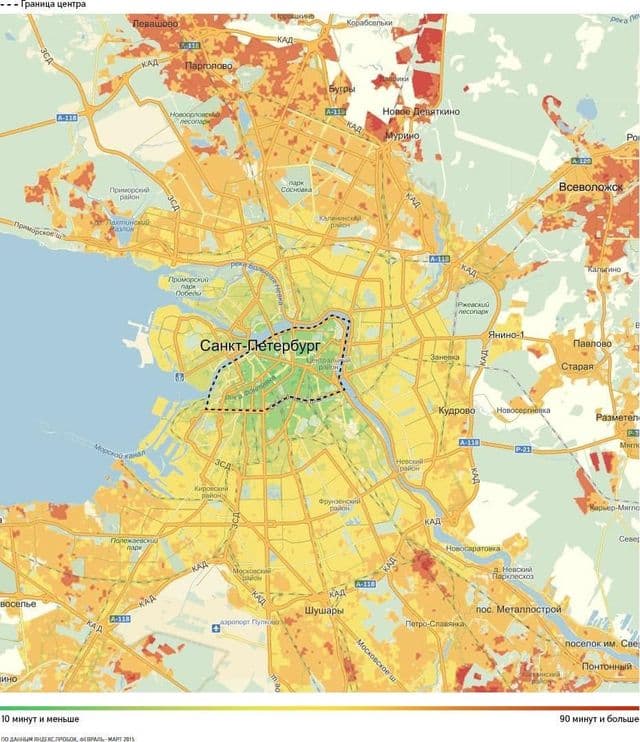 Mapa das estradas de São Petersburgo